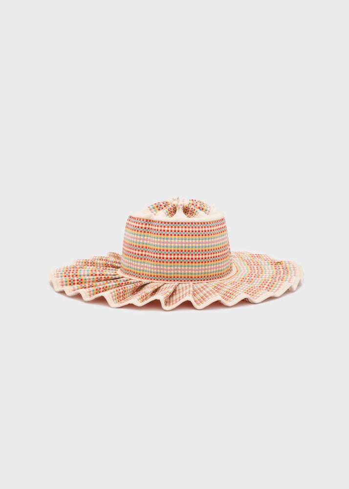CAPPELLO JING PLISSE' + DUSTBAG BEIGE NALÌ