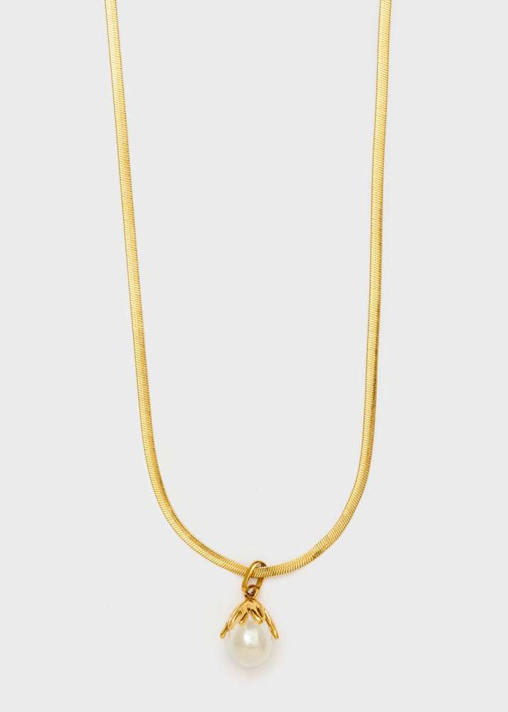 COLLANA LUNGA CON PENDENTE PERLA ORO NALÍ