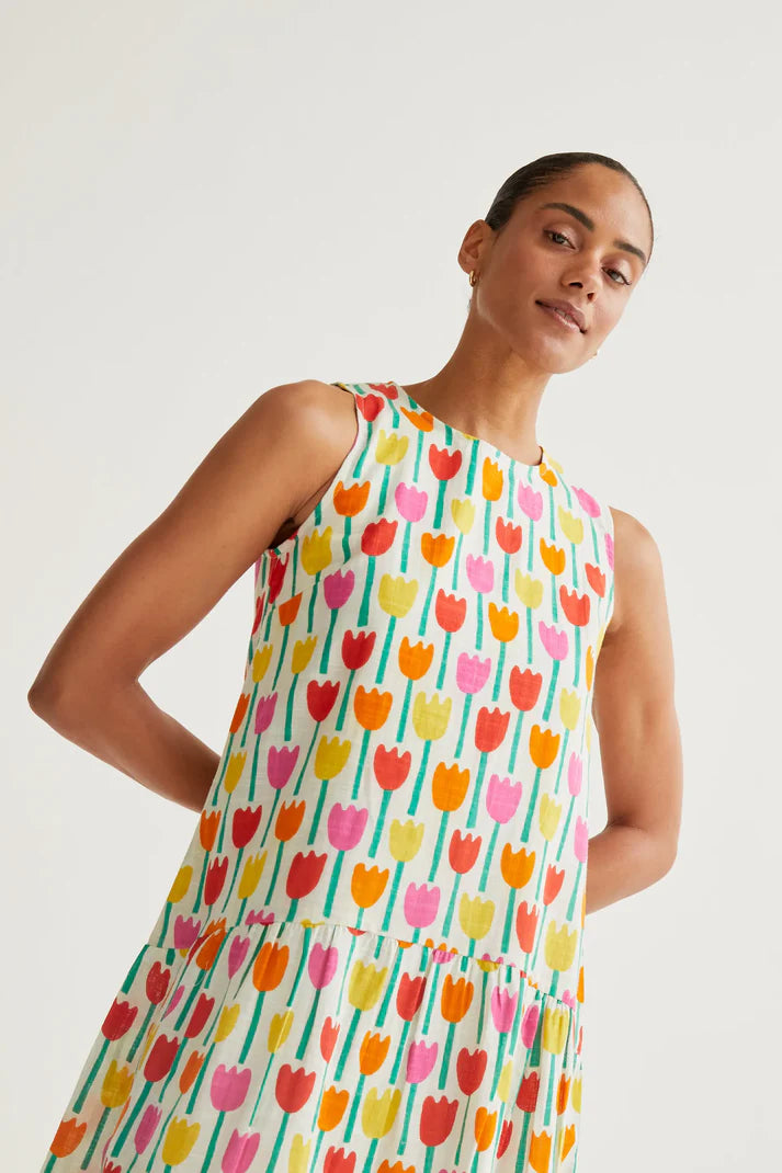 ABITO CORTO STAMPA TULIPANI COMPANIA FANTASTICA