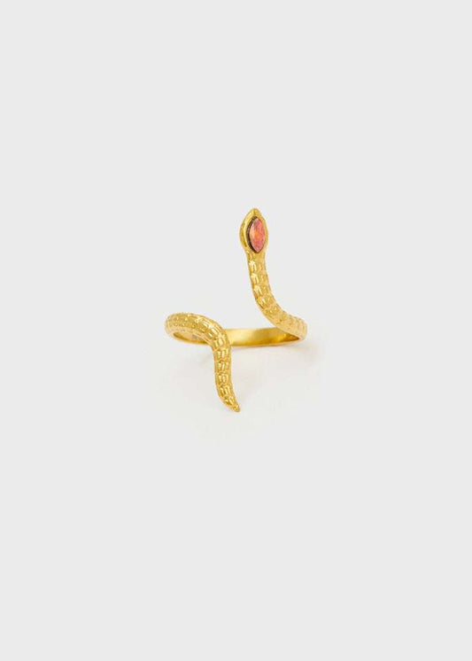 ANELLO SNAKE CON PIETRA ACC.INO ORO NALÍ