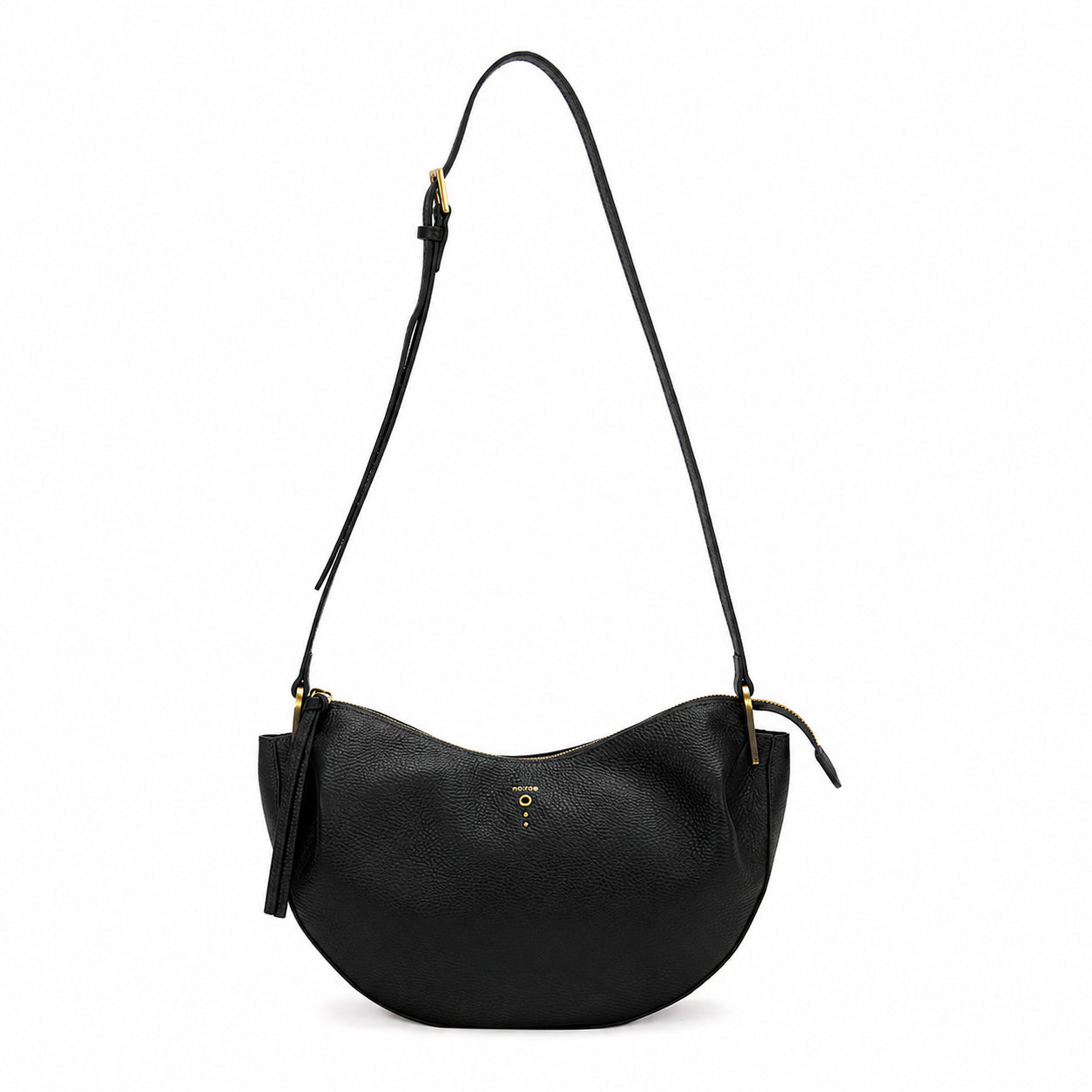 BORSA AGAVE MEZZA LUNA MARTELLATO BLACK NO:RAE
