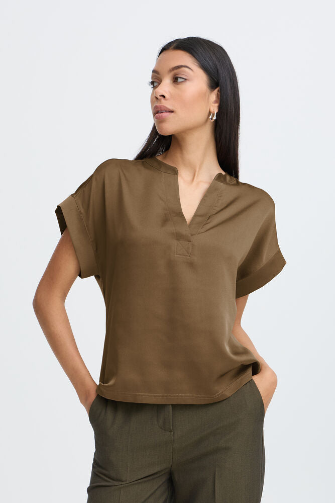 T-SHIRT SCOLLO V  BYSELITA SEPPIA B.YOUNG