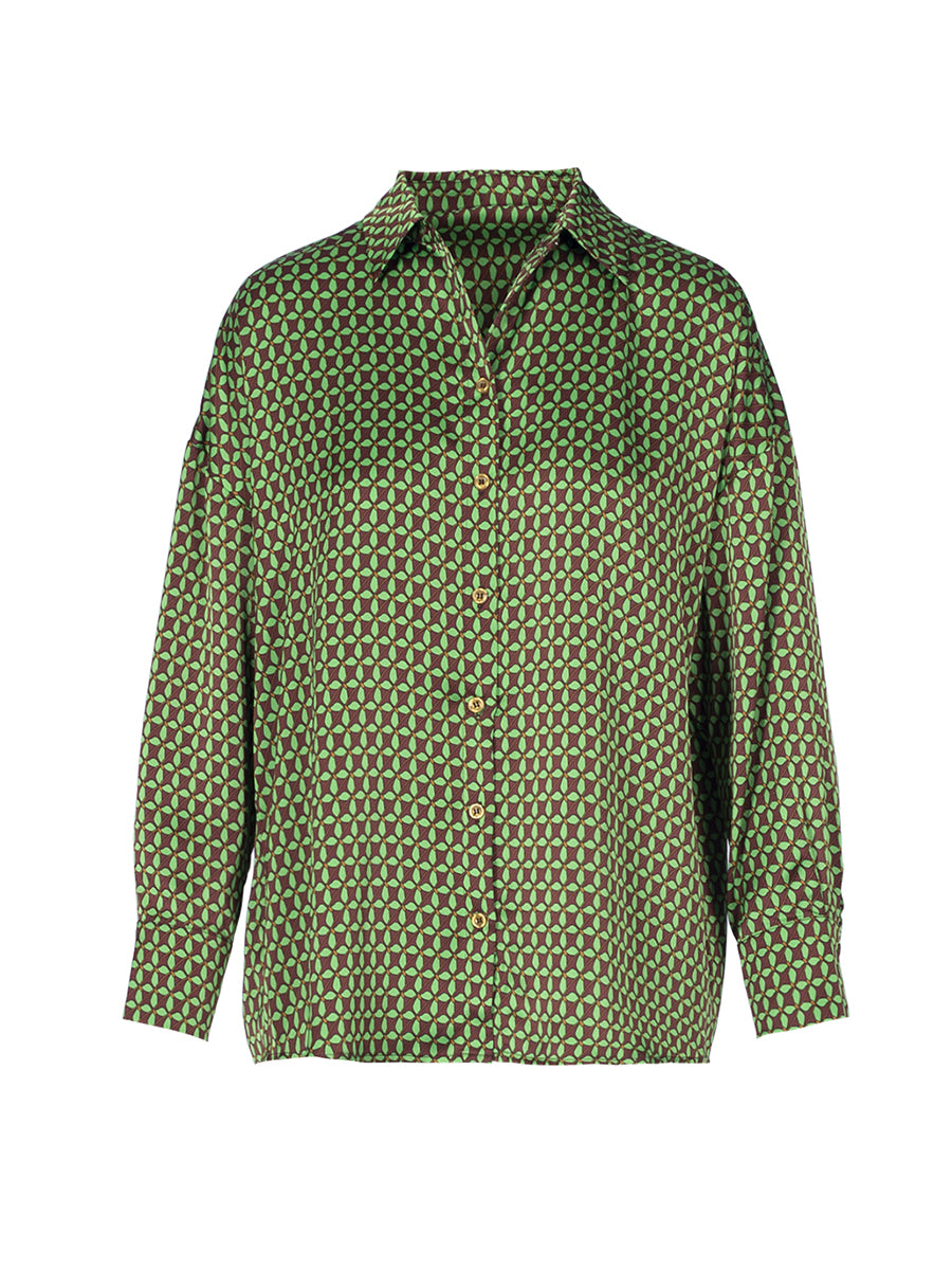 CAMICIA OVER TRIPES LIZ VERDE ACIDO ANONYME DESIGNERS