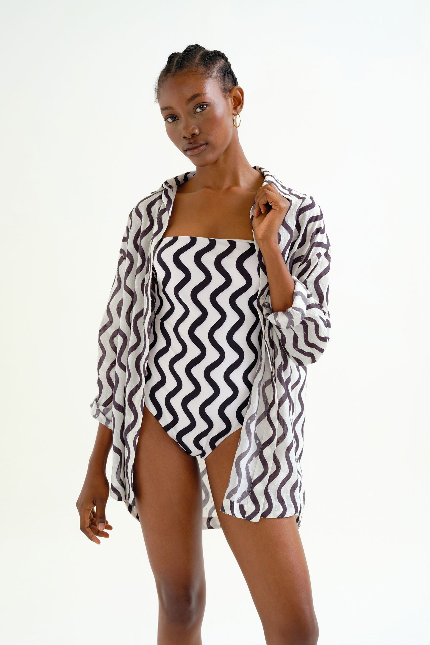 CAMICIA STAMPA WAWE BLACK & WHITE COMPANIA FANTASTICA