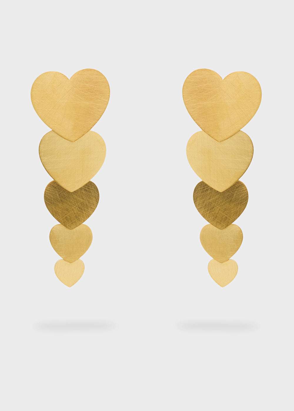 ORECCHINI LUNGHI PENDENTI CUORI ORO NALÍ