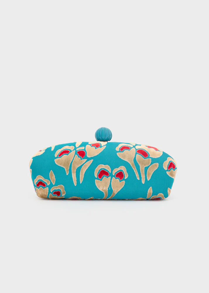 CLUTCH MARGOT STAMPA FLOREALE AZZURRO NALÌ