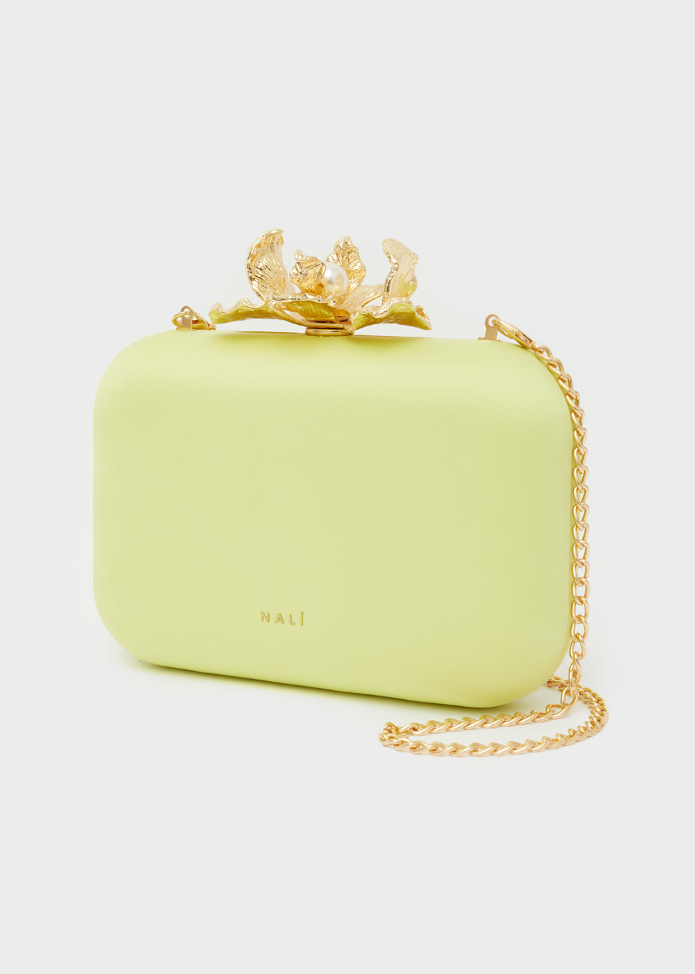 CLUTCH FIORE IN TESSUTO LIME NALÌ