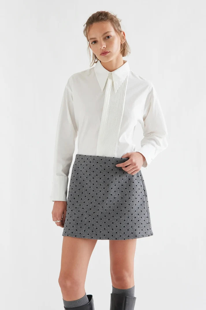 CAMICIA BIANCA 100% COTONE CON DETTAGLIO PIEGHE 64C/11162 COMPANIA FANTASTICA