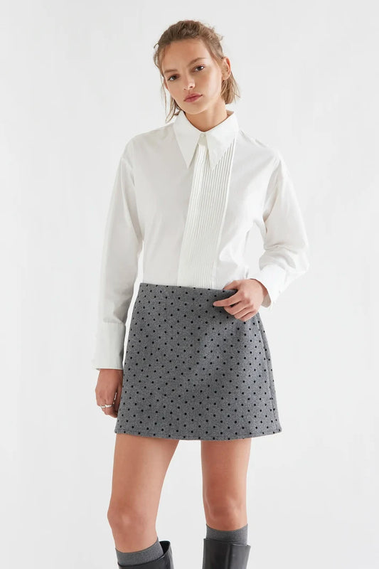 CAMICIA BIANCA 100% COTONE CON DETTAGLIO PIEGHE 64C/11162 COMPANIA FANTASTICA