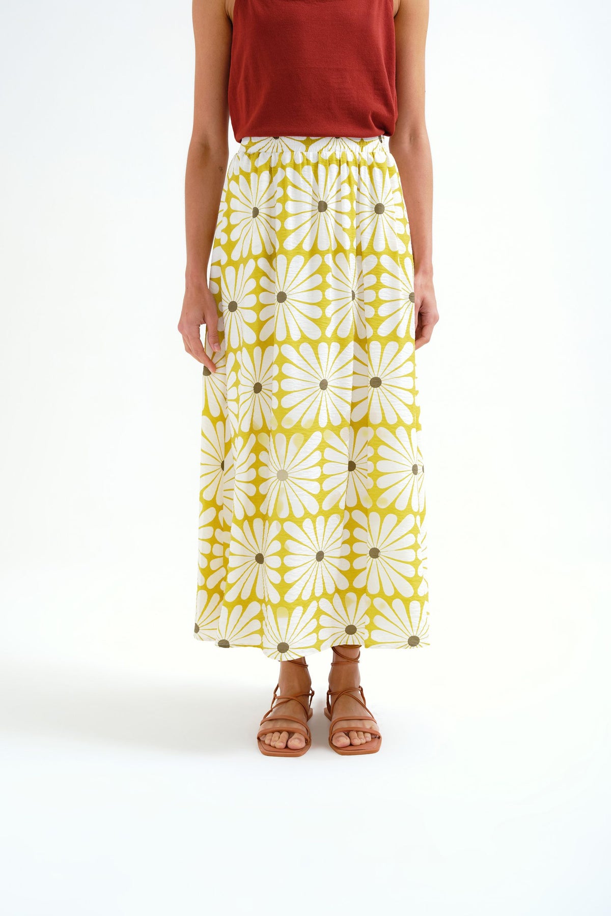 Gonna lunga con stampa Olive Flower COMPANIA FANTASTICA