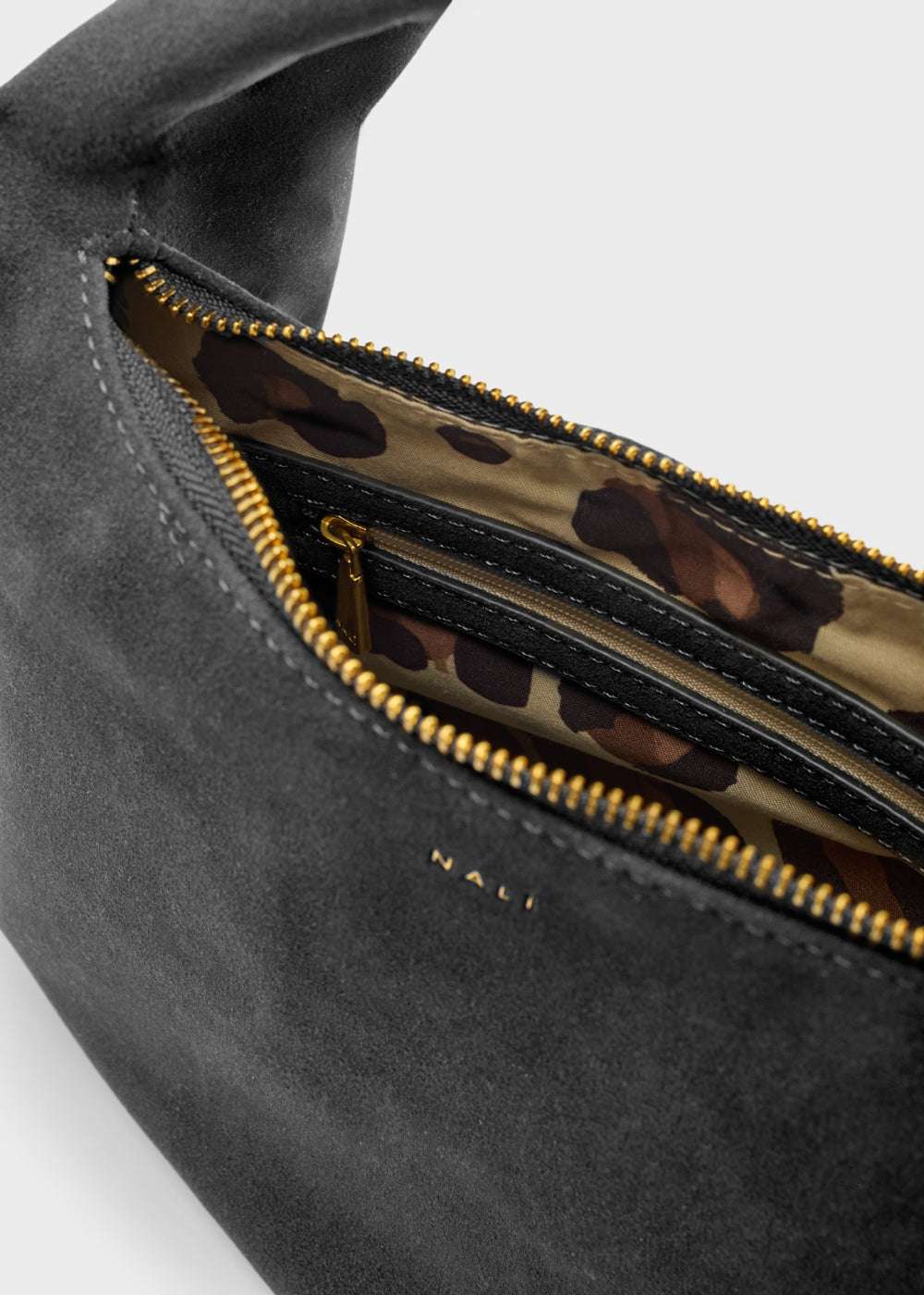 BORSA MILA A SPALLA SCAMOSCIATO NERO NALÌ