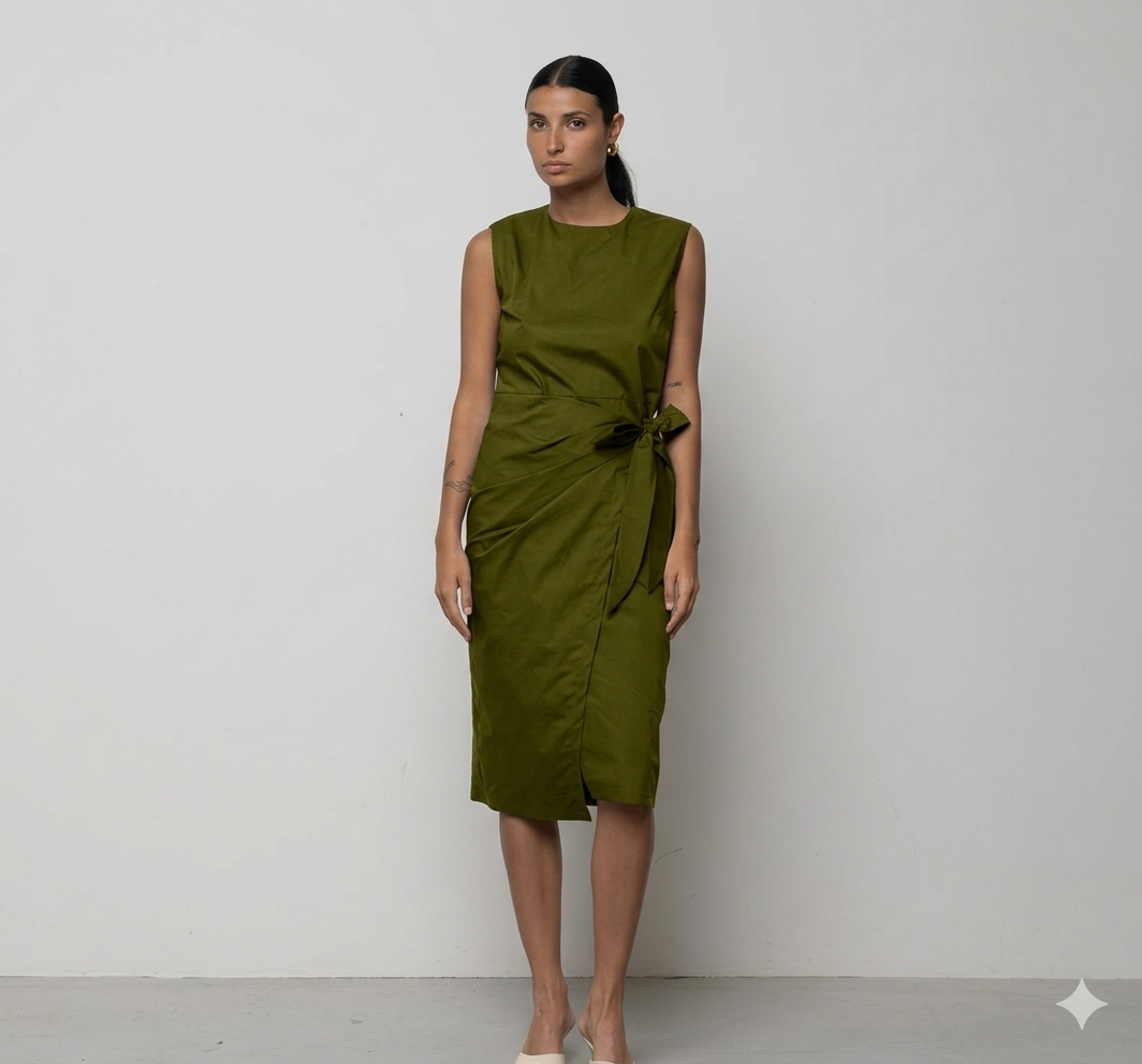 Abito Midi “Wrap-Effect” OLIVA  ICONA