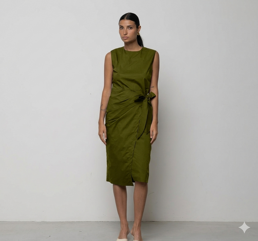 Abito Midi “Wrap-Effect” OLIVA  ICONA