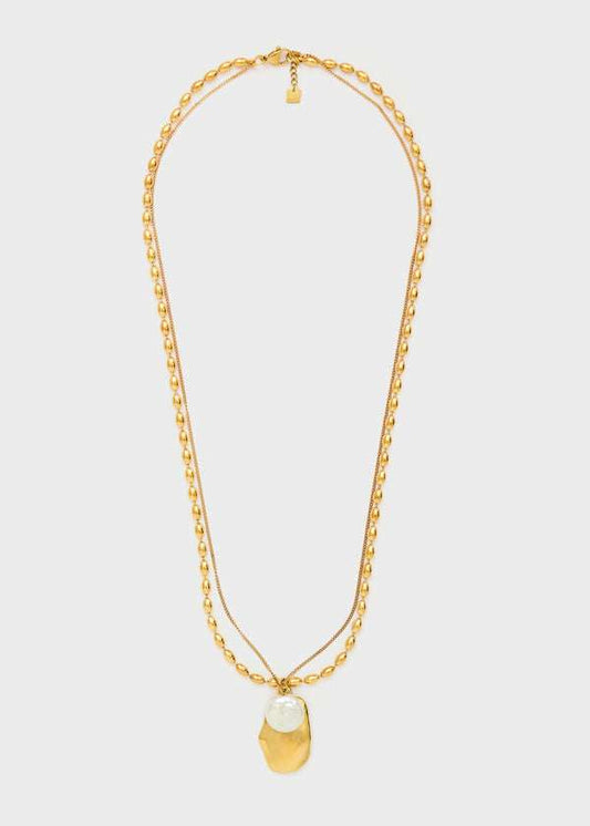 COLLANA DOPPIA CATENA CON CHARMS ORO NALÍ