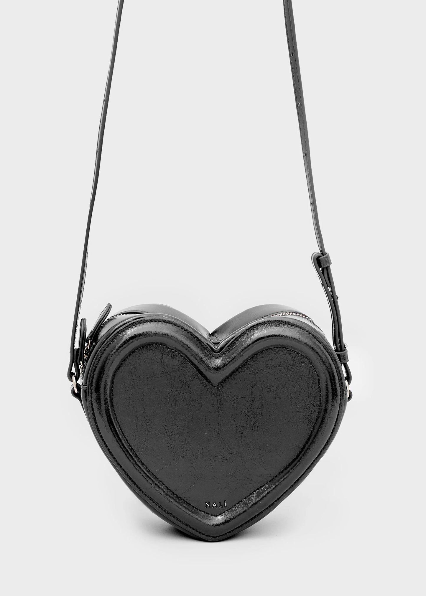 BORSA HEART RIGIDA CON TRACOLLA NERO NALÍ
