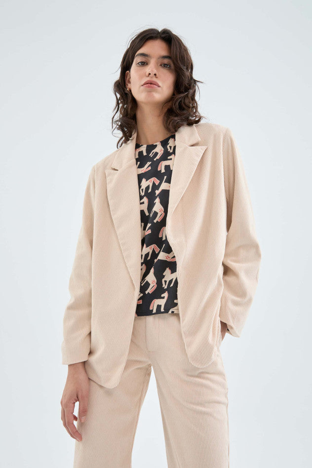 BLAZER IN VELLUTO A COSTE BEIGE COMPANIA FANTASTICA