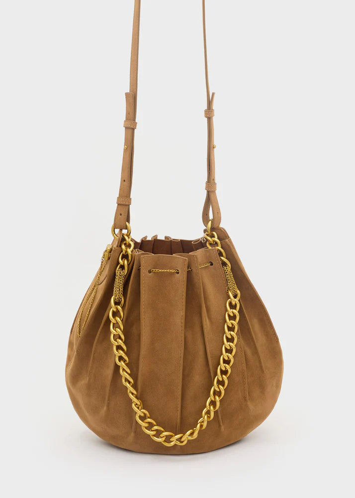 BORSA EVISSA A SPALLA SCAMOSCIATA MARRONE NALÌ