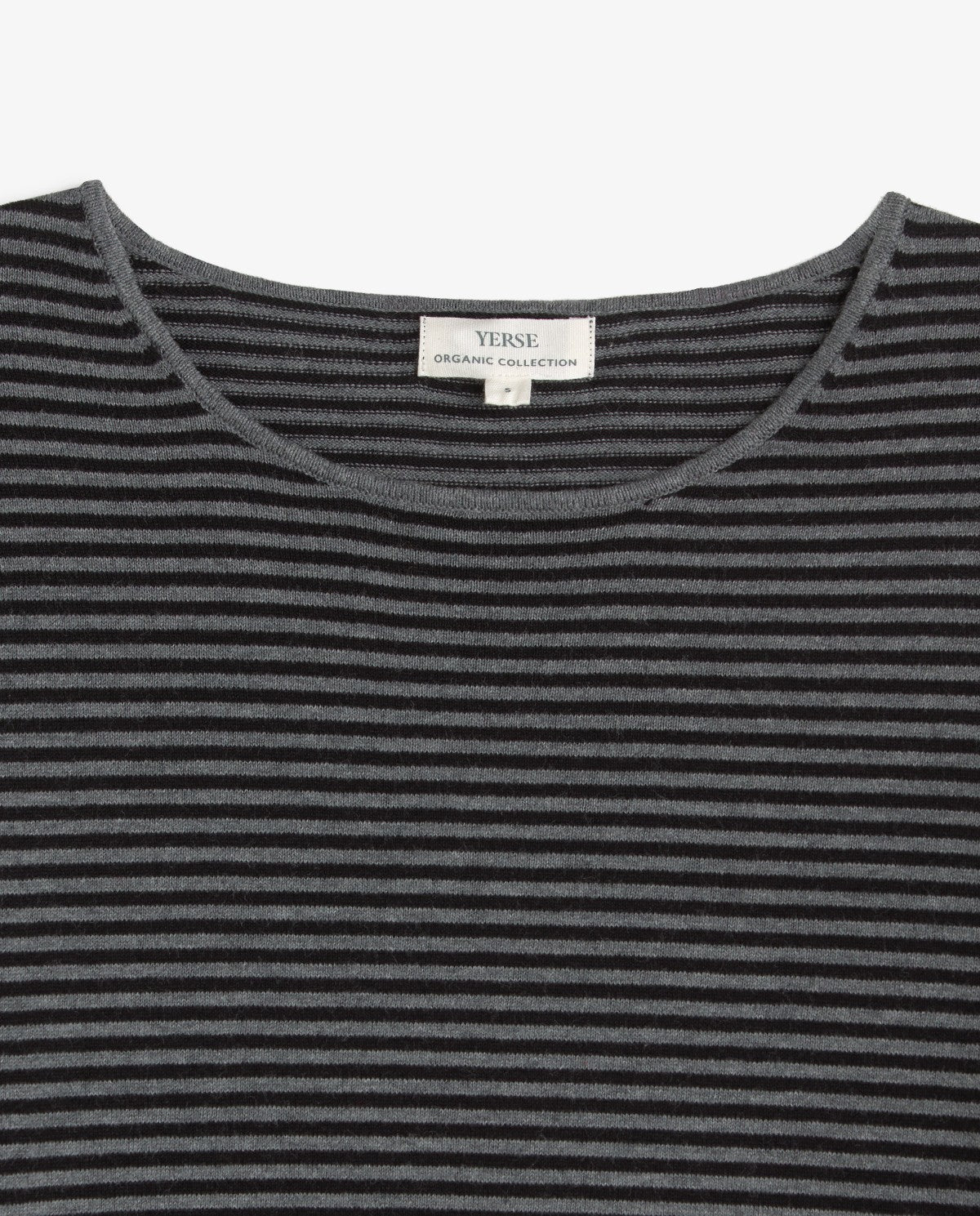 MAGLIA A RIGHE  100% COTONE ORGANICO GRIGIO E NERO 45501-233  YERSE