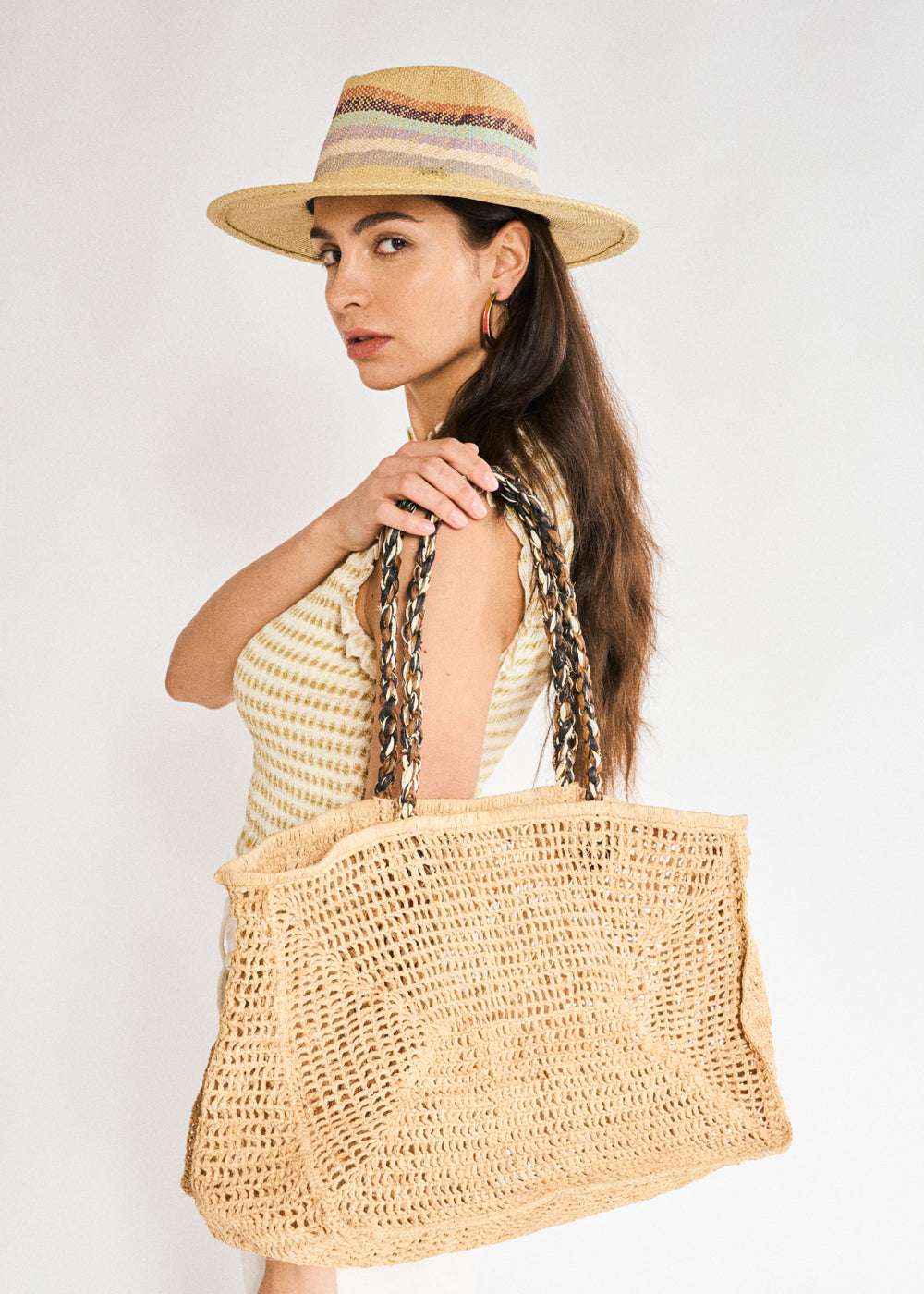 BORSA SHOPPER ZION IN RAFIA BEIGE NATURALE NALÌ