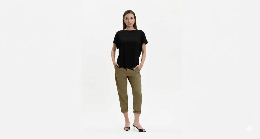 PANTALONI CON COULISSE IN GABARDINA WHITE WISE