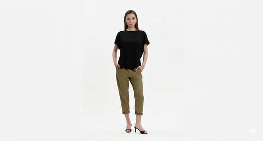 PANTALONI CON COULISSE IN GABARDINA WHITE WISE