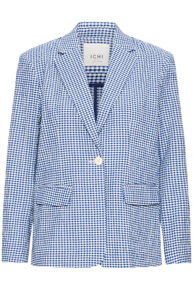 Blazer IHJILMA SODALITE BLUE/WHITE CHECK ICHI
