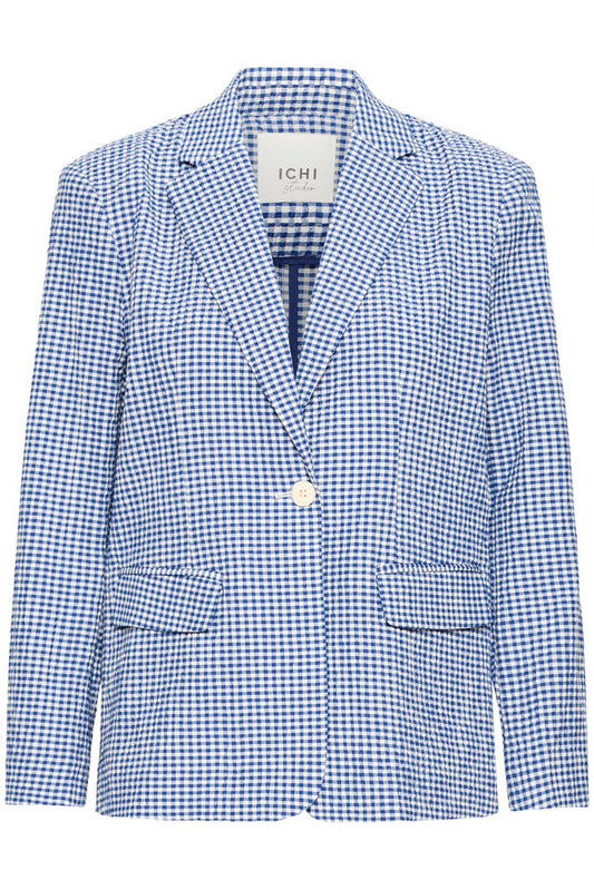 Blazer IHJILMA SODALITE BLUE/WHITE CHECK ICHI