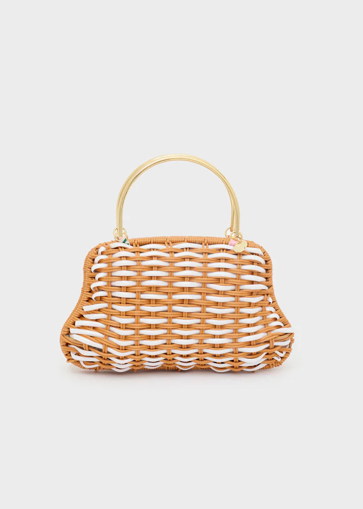 CLUTCH A MANO IN VIMINI INTRECCIATO BEIGE NALÌ