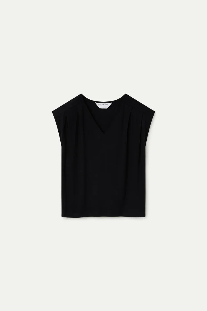T-SHIRT SCOLLO A V NERO COMPANIA FANTASTICA