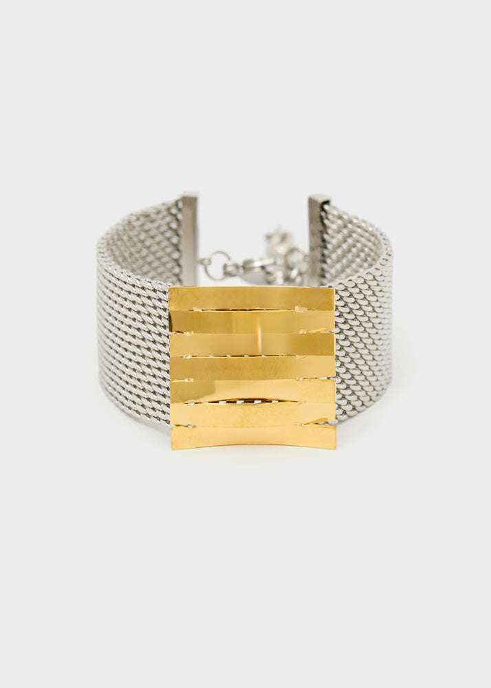 BRACCIALE MESH CON DETTAGLI ORO/ARGENTO NALÍ