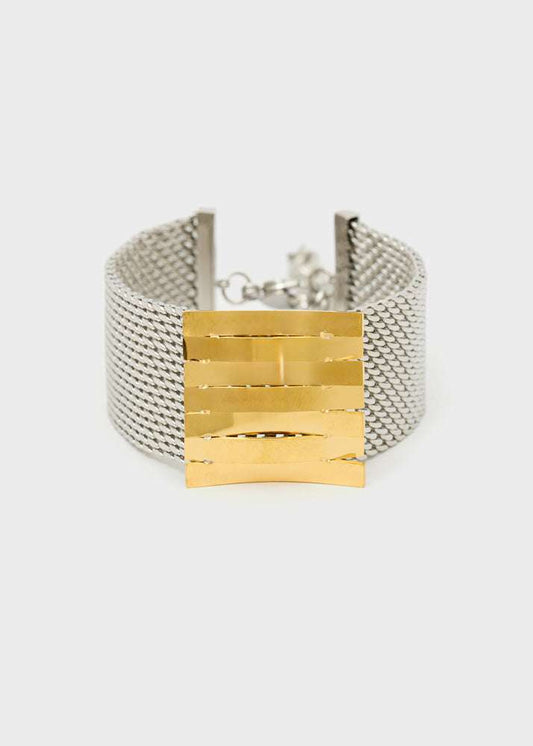 BRACCIALE MESH CON DETTAGLI ORO/ARGENTO NALÍ