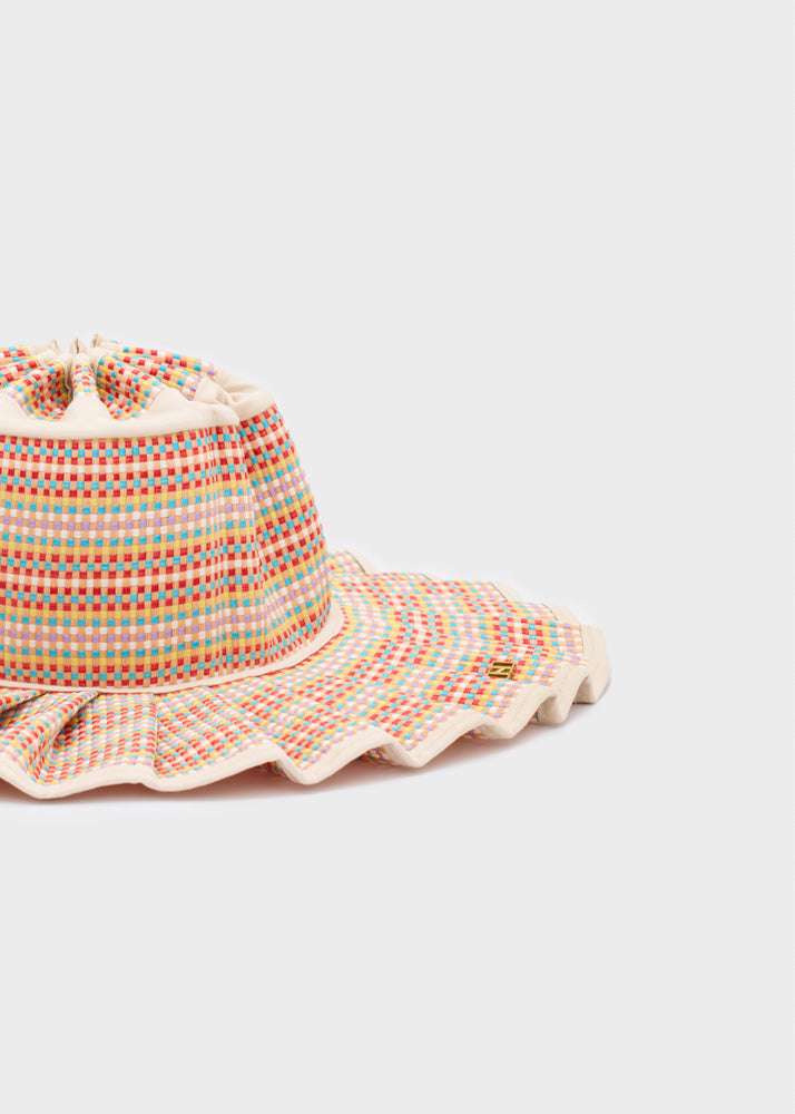 CAPPELLO JING PLISSE' + DUSTBAG BEIGE NALÌ
