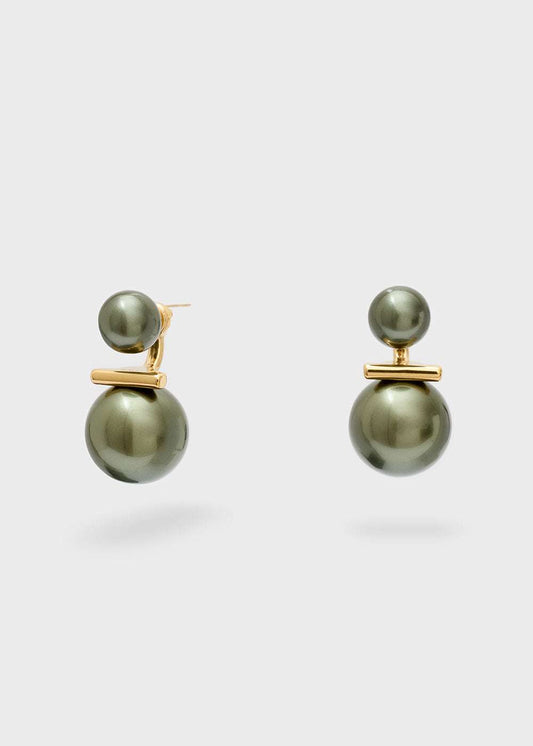 ORECCHINI RITA 2PERLE ACC.INO. GRIGIO SCURO NALÍ