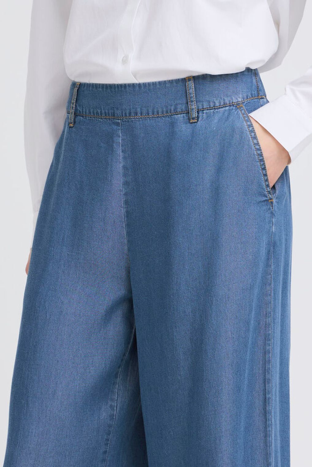 PANTALONI WIDE-LEG LYOCELL  BYKOSMO B.YUONG