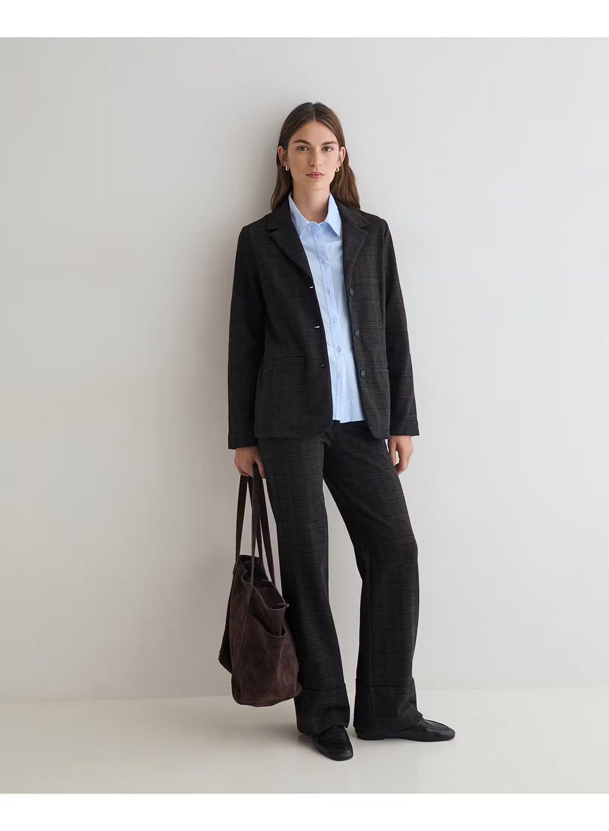 PANTALONI JACQUARD CHECKS ANTRACITE 45382-436 YERSE
