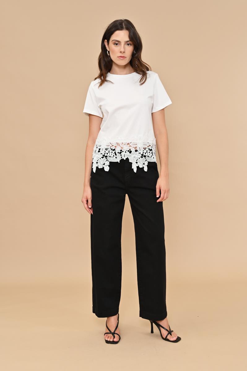 T-SHRIT INSERTO PIZZO KAOS JEANS
