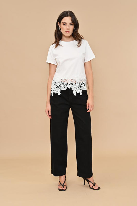 T-SHRIT INSERTO PIZZO KAOS JEANS