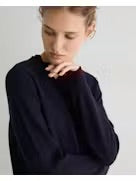 MAGLIONE GIROCOLLO BLU NAVY CON DETTAGLI A CONTRASTO GRANATA 45513-255  YERSE