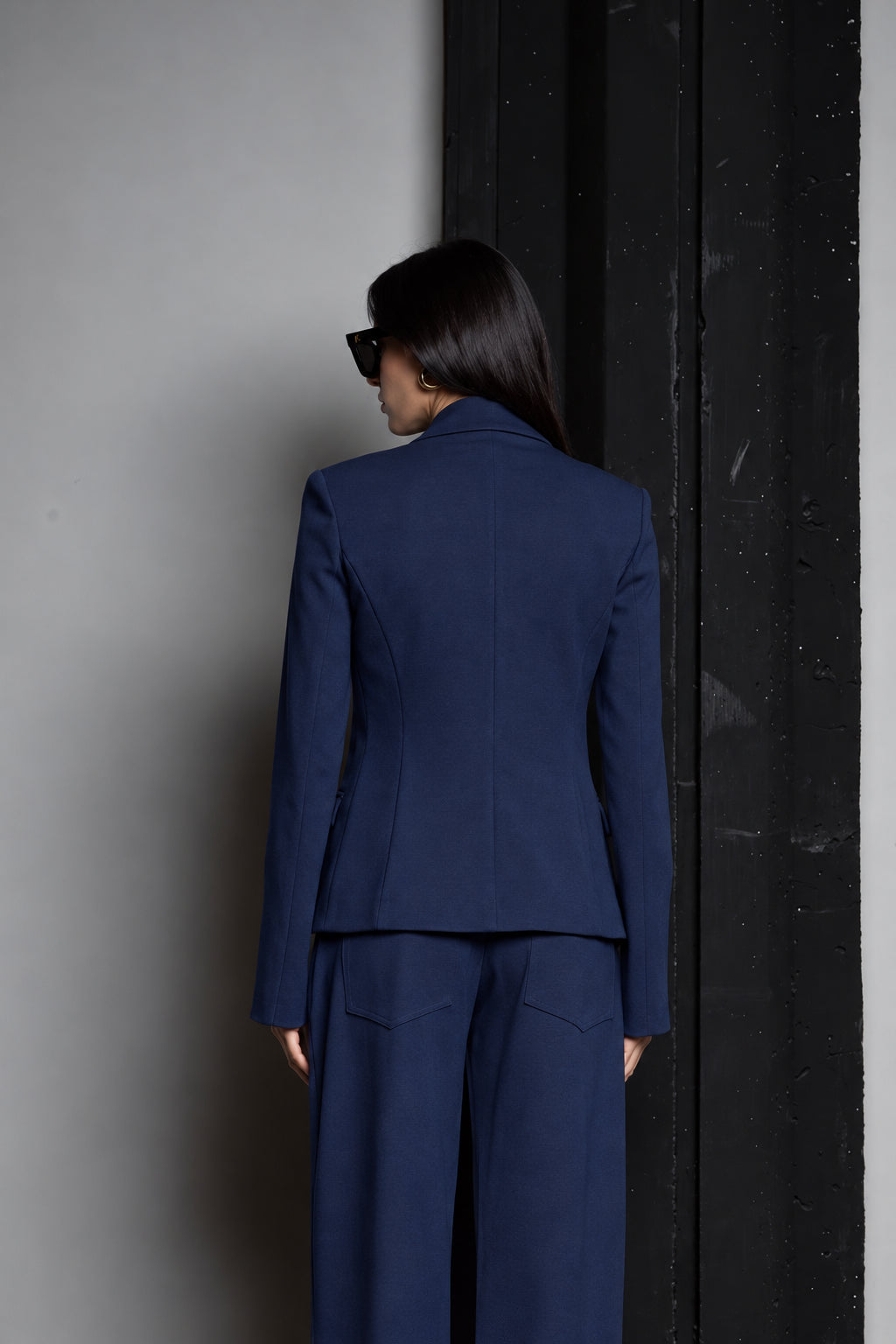 BLAZER MONOPETTO IN PUNTO MILANO BLU KAOS JEANS