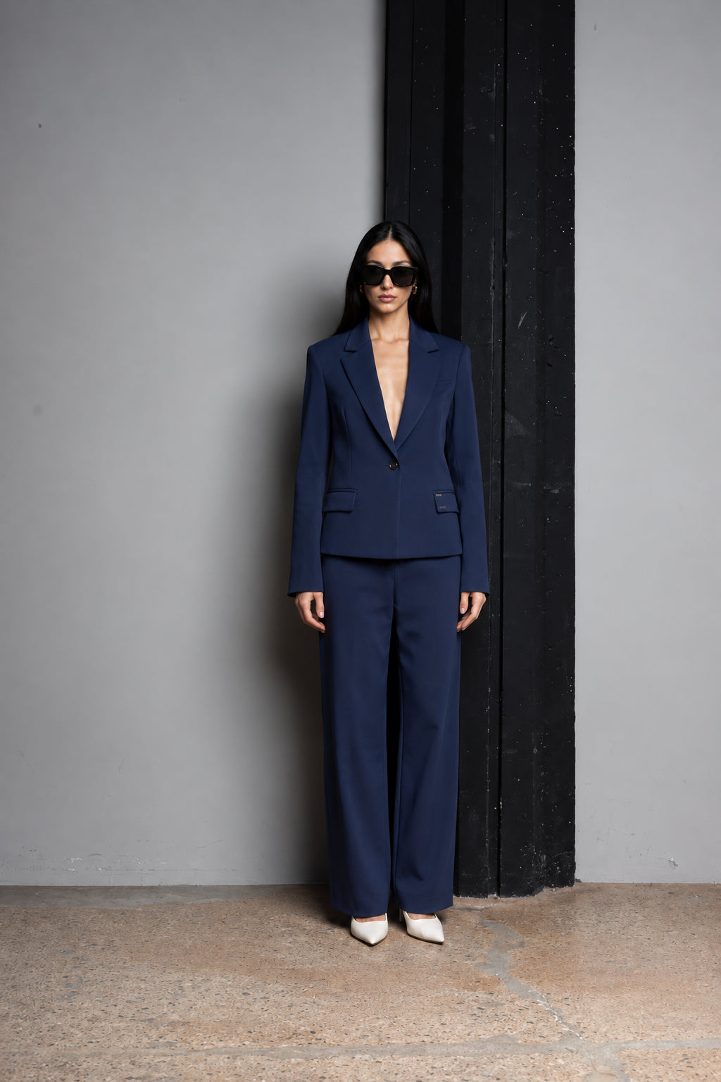 BLAZER MONOPETTO IN PUNTO MILANO BLU KAOS JEANS