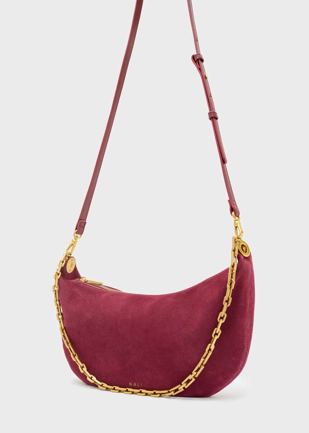 BORSA HAILEY A SPALLA VERO SUEDE BORDEAUX NALÌ
