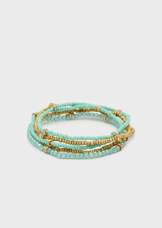 SET BRACCIALI GIULIA PERLINE TURCHESE/PANNA NALÌ