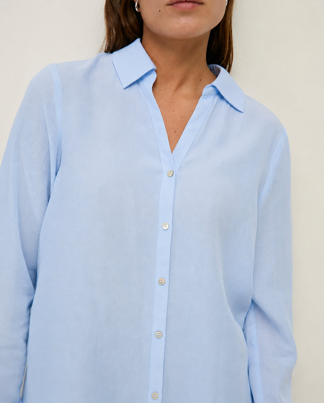 CAMICIA MISTO LINO E TENCEL AZZURRA YERSE