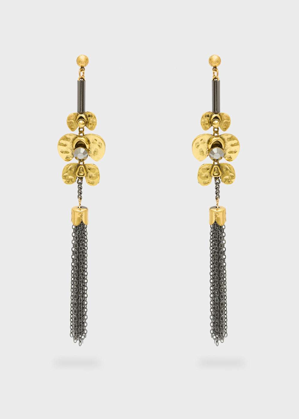 ORECCHINI PENDENTI CON FIORI E CATENE ORO NALÌ