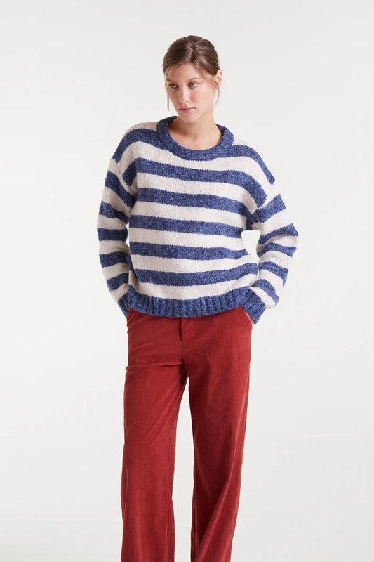 MAGLIA A RIGHE BIANCHE BLU COMPANIA FANTATASICA