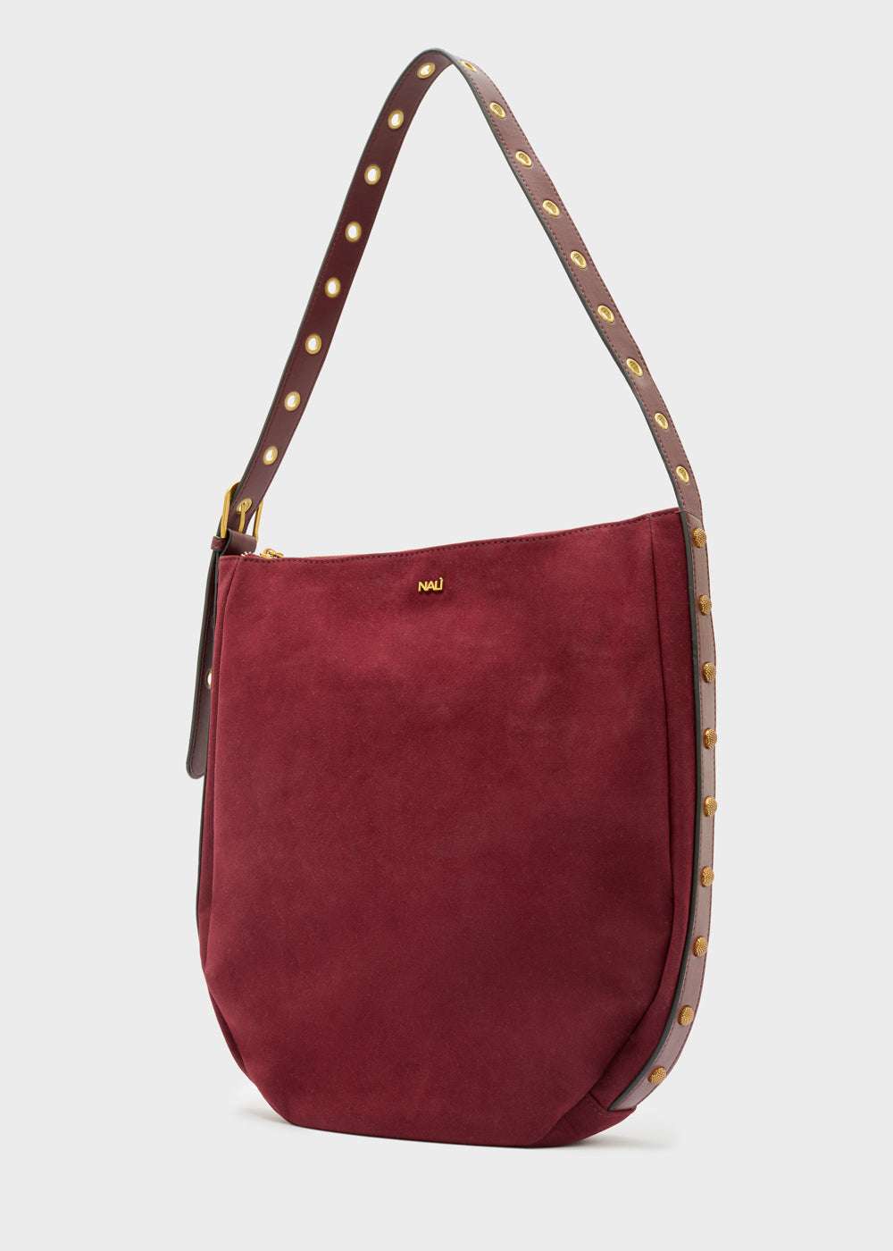 BORSA JOANNE A SPALLA CON BORCHIE BORDEAUX NALÌ