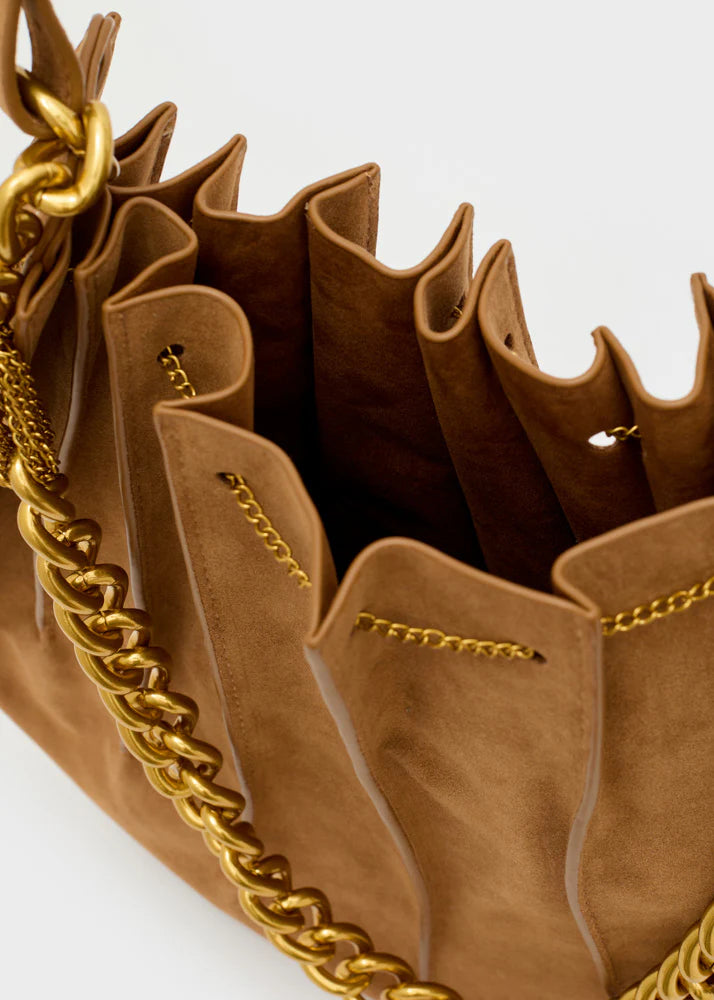 BORSA EVISSA A SPALLA SCAMOSCIATA MARRONE NALÌ