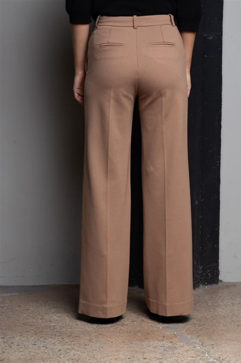 PANTALONI WIDE LEG IN PUNTO MILANO CAMMELLO KAOS JEANS
