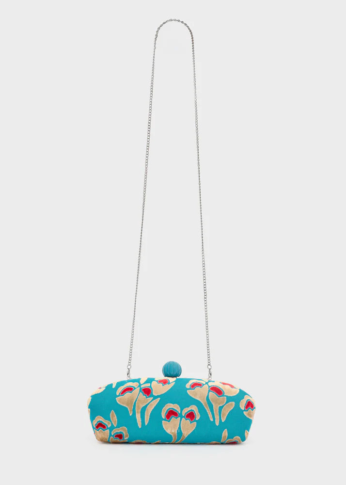 CLUTCH MARGOT STAMPA FLOREALE AZZURRO NALÌ