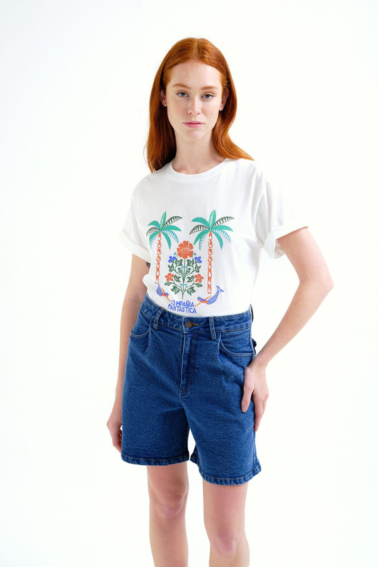T-SHIRT STAMPA PALM & MERMAID COMPANIA FANTASTICA